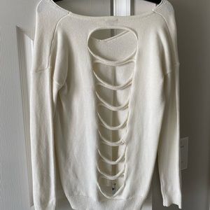 Express sweater with cut out back detail